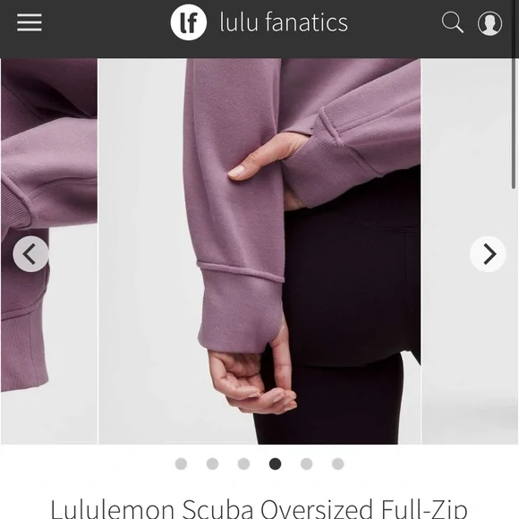 Lululemon Scuba Oversized Full-Zip Hoodie Lavender Lux / Mirror Silver NWT XS/S - Picture 2 of 5